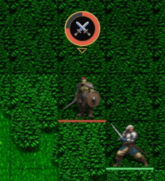 Attacking with a long press on the enemy