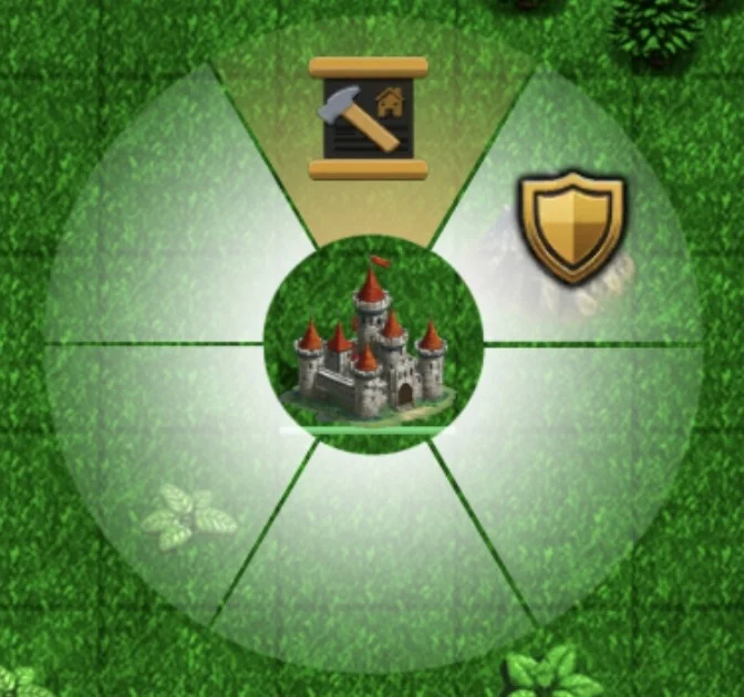 Settlement radial menu with the construction scroll